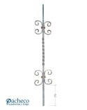 Balaustre Forjado Entorchado Doble Voluta Cuadrado 12 mm