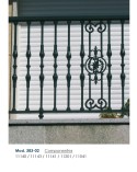 Balaustrada de Aluminio Fundido Ornamental  Con Rosetón Central M8 x2