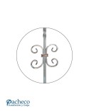 Balaustre Forjado Entorchado Doble Voluta Cuadrado 12 mm
