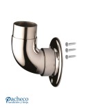 Soporte de Unión a Pared a 90º de Acero Inoxidable 316 Brillo y Satinado para Pasmanos Redondo de Inox
