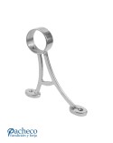 Soporte para Pasamanos Redondo y a Pared con Doble Brazo de Acero Inoxidabe 316 Brillo y Satinado