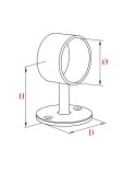 Soporte Cilíndrico para Pasamanos Redondo y a Pared Ciego de Acero Inoxidable 316 Brillo y Satinado