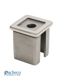 Casquillo Empotrable para Poste Cuadrado de Acero Inoxidable 316 Brillo y Satinado