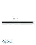 Tubo Macizo de Acero Inoxidable 316 Brillo y Satinado Redondo 12 mm para Pasamanos y Postes de Inox