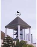 Veleta de Hierro Gallo para Tejado - Veleta de Viento con Cazoletas Decorativa Fabricada en España