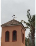 Veleta de Hierro Gallo para Tejado - Veleta de Viento con Cazoletas Decorativa Fabricada en España