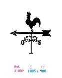 Veleta de Hierro Gallo para Tejado - Veleta de Viento con Cazoletas Decorativa Fabricada en España
