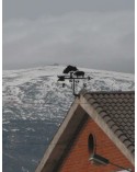 Veleta de Hierro Cerdo Ibérico bajo Encina para Tejado - Veleta de Viento con Cazoletas Decorativa Fabricada en España