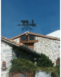 Veleta de Hierro Labrador con Bueyes para Tejado - Veleta de Viento con Cazoletas de Oficios Tradicionales Fabricada en España