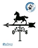 Veleta de Hierro Caballo Galopando para Tejado - Veleta de Viento con Cazoletas Ecuestre Fabricada en España
