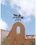 Veleta de Hierro Carruaje con Caballo para Tejado - Veleta de Viento con Cazoletas de Oficios Tradicionales Fabricada en España