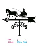 Veleta de Hierro Carruaje con Caballo para Tejado - Veleta de Viento con Cazoletas de Oficios Tradicionales Fabricada en España