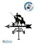 Veleta de Hierro de Don Quijote y Sancho Panza para Tejado - Veleta de Viento con Cazoletas de Oficios Tradicionales Fabricada e