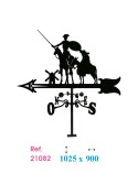 Veleta de Hierro de Don Quijote y Sancho Panza para Tejado - Veleta de Viento con Cazoletas de Oficios Tradicionales Fabricada e