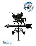 Veleta de Hierro Caballero Medieval para Tejado - Veleta de Viento con Cazoletas Decorativa Fabricada en España
