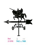Veleta de Hierro Caballero Medieval para Tejado - Veleta de Viento con Cazoletas Decorativa Fabricada en España