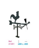 Veleta de Hierro Gallo para Jardín - Veleta de Viento con Aspas Decorativa Fabricada en España