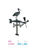 Veleta de Hierro Cigüeña para Jardín - Veleta de Viento con Aspas Decorativa Fabricada en España
