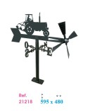 Veleta de Hierro Tractor para Jardín - Veleta de Viento con Aspas de Oficios Tradicionales Fabricada en España