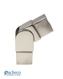 Codo de Acero Inoxidable 316 Regulable para Postes Cuadrados Brillo y Satinado 40 mm