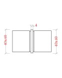 Empalme de Acero Inoxidable 316 para Postes Cuadrados 0 º Brillo y Satinado 40 mm