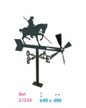 Veleta de Hierro Garrochista para Jardín - Veleta de Viento con Aspas Ecuestre Fabricada en España