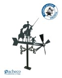 Veleta de Hierro de Don Quijote y Sancho Panza para Jardín - Veleta de Viento con Aspas de Oficios Tradicionales Fabricada en Es