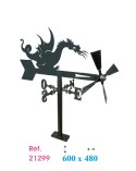 Veleta de Hierro de Dragón para Jardín - Veleta de Viento con Aspas Decorativa Fabricada en España