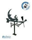 Veleta de Hierro Luna y Estrellas para Jardín - Veleta de Viento con Aspas Decorativa Fabricada en España