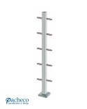 Poste Cuadrado 43 mm de Acero Inoxidable 316 Brillo y Satinado con Tensores a 180º
