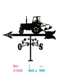 Veleta de Hierro Tractor para Tejado - Veleta de Viento con Cazoletas de Oficios Tradicionales Fabricada en España