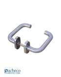Manilla de acero inoxidable 304 satinado en U con roseta para puerta interior
