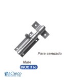 Cerrojo Inox 316 Satinado para Candado en Puertas Metálicas de Seguridad