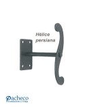 Tirador de hierro tipo hélice para persiana con placa