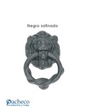 Llamador Cabeza de León Negro Satinado para Puertas de Entrada