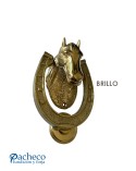 Llamador de Latón Brillo con Cabeza de Caballo