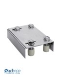 Caja de poleas regulable para puerta corredera