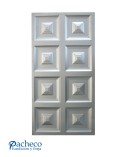 Cuarterón Modular de Chapa de Hierro con Relieve Piramidal Vertical de 4 Módulos Doble para Puertas Metálicas