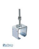 Abrazadera ajustable para raíl U-40 para puerta corredera colgada