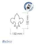 Celosía de hierro estampado flor de lis para cerramientos de chalets