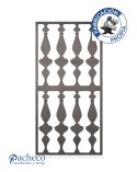 Panel decorativo de hierro con balaustres verticales para barandillas y cerramientos exteriores