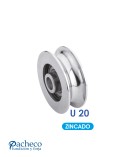 Polea canal "U" 20 mm para puerta corredera
