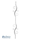 Balaustre Forjado Curvilíneo con Ces Dobles Cuadrado 12 mm