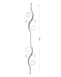 Balaustre Forjado Curvilíneo con Ces Dobles Cuadrado 12 mm