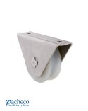 Polea de nylon canal "U" 20 mm con caja para puerta corredera