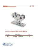 Carro autoportante axial simple U-70 para puerta autoportante