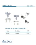 Kit puerta corredera colgada hasta 60 kg U-30