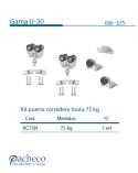 Kit puerta corredera colgada hasta 75kg U30