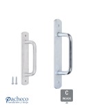 Tirador acero cincado para puerta corredera colgada