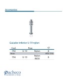 Guiador inferior U-19 nylon para puerta corredera colgada